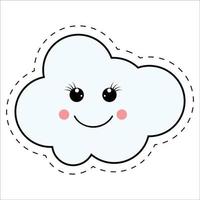 mignonne nuage dessin animé illustration graphique vecteur