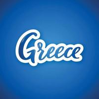 Grèce - nom de pays de lettrage dessiné à la main. autocollant avec lettrage en papier découpé. vecteur