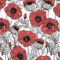 rouge coquelicot fleurs Contexte vecteur