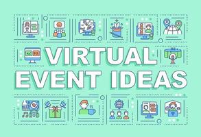 bannière de concepts de mot idées événement virtuel vecteur