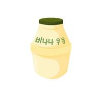 coréen banane Lait illustration logo sur une récipient bouteille vecteur