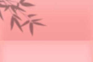 rose Contexte. vide studio pièce pour produit afficher. sol, table et mur espace. pastel Couleur pente toile de fond avec bambou feuilles. la perspective Plate-forme pour présentation. vecteur