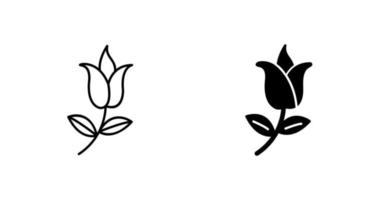 fleur avec icône de vecteur de feuilles