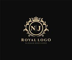 initiale New Jersey lettre luxueux marque logo modèle, pour restaurant, royalties, boutique, café, hôtel, héraldique, bijoux, mode et autre vecteur illustration.