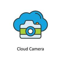 nuage caméra vecteur remplir contour Icônes. Facile Stock illustration Stock