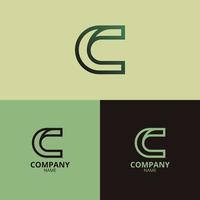 le c lettre logo modèle avec une mélange de foncé vert et délavé vert pente couleurs cette sont élégant et professionnel, est parfait pour votre entreprise identité vecteur