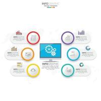 infographie avec 6 pas, choix, les pièces, pas ou processus. vecteur