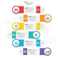 infographie avec 6 pas, choix, les pièces, pas ou processus. vecteur