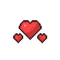 Trois l'amour dans pixel art style vecteur