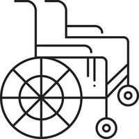icône de la ligne pour chaise roulante vecteur