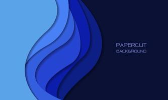 papier de ton bleu abstrait coupé couches 3d chevauchent l'art avec la conception de l'espace vide illustration vectorielle de texture de fond futuriste moderne vecteur
