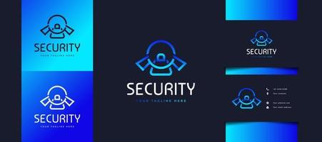 logo de verrouillage de sécurité avec un concept moderne en dégradé bleu, utilisable pour les logos d'entreprise ou de technologie. création de logo de cybersécurité vecteur