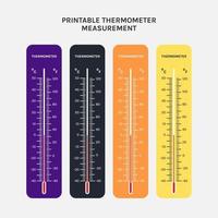 imprimable de l'utilisation du thermomètre pour la mesure de la température de l'air, du corps et à d'autres fins de mesure vecteur