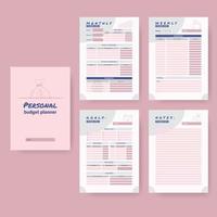imprimable personnel mensuel budget planificateur, vecteur illustration