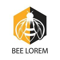 icône de conception d'illustrations de logo d'abeille vecteur