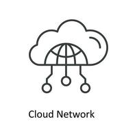 nuage réseau vecteur contour Icônes. Facile Stock illustration Stock