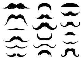 noir moustache collection vecteur illustration isolé sur blanc