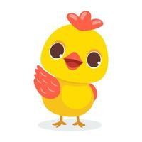 bébé poussin de face vecteur isolé icône. bébé poussin emoji illustration.