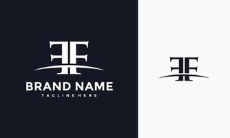 monogramme lettre ff incurvé logo vecteur