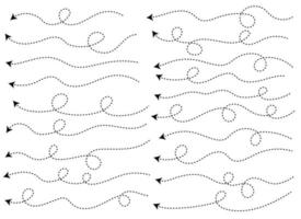 main tiré à pois La Flèche forme. incurvé La Flèche doubler. La Flèche icône collection. vecteur illustration isolé sur blanc Contexte