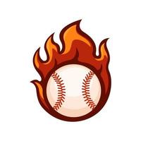 base-ball Balle Feu sport mascotte logo symbole dessin animé illustration vecteur