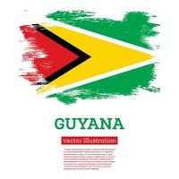Guyane drapeau avec brosse coups. indépendance journée. vecteur