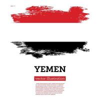Yémen drapeau avec brosse coups. indépendance journée. vecteur