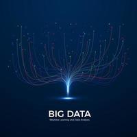 gros Les données machine apprentissage et Les données analyse. numérique La technologie visualisation. point et de liaison lignes. Les données couler analyser et En traitement information. vecteur
