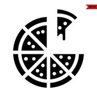 icône de glyphe de pizza vecteur