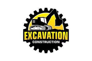 excavatrice logo modèle vecteur. lourd équipement logo vecteur pour construction entreprise.