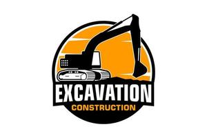 excavatrice logo modèle vecteur. lourd équipement logo vecteur pour construction entreprise.