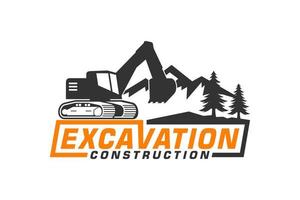 excavatrice logo modèle vecteur. lourd équipement logo vecteur pour construction entreprise.