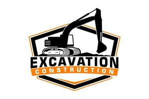 excavatrice logo modèle vecteur. lourd équipement logo vecteur pour construction entreprise.