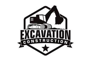 excavatrice logo modèle vecteur. lourd équipement logo vecteur pour construction entreprise.