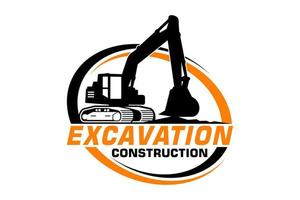 excavatrice logo modèle vecteur. lourd équipement logo vecteur pour construction entreprise.