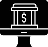 vecteur conception en ligne bancaire icône style