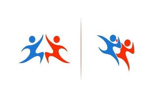modèle de conception d'inspiration de logo de soins humains communautaires vecteur