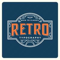 Typographie rétro plat avec Illustration vectorielle Vintage fond vecteur