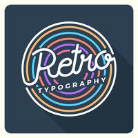 Typographie rétro plat avec Illustration vectorielle Vintage fond