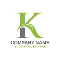 lettre k feuille initiale logo vecteur