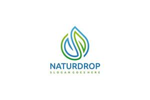 Logo de goutte naturelle vecteur