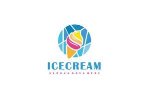 Logo de crème glacée vecteur