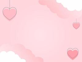 bannière de la Saint-Valentin heureuse dans un style découpé en papier. illustration de la Saint-Valentin, style de coupe de papier d'illustration vectorielle coeur vecteur