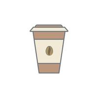 café dans Plastique tasse coloré vecteur icône