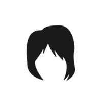 cheveux, femme, la Coupe de cheveux en couches vecteur icône