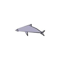 dauphin coloré origami style vecteur icône