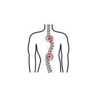 scoliose, colonne vertébrale, douleur vecteur icône