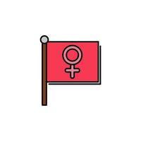 aux femmes jour, femme,guirlande,drapeau vecteur icône