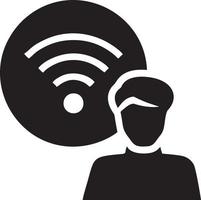 signal la communication information lien sans fil icône symbole vecteur image, illustration de le réseau Wifi dans noir image. eps dix