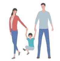 parents tenant les mains de leurs enfants, illustration vectorielle. illustration facile à utiliser isolée sur fond blanc. vecteur